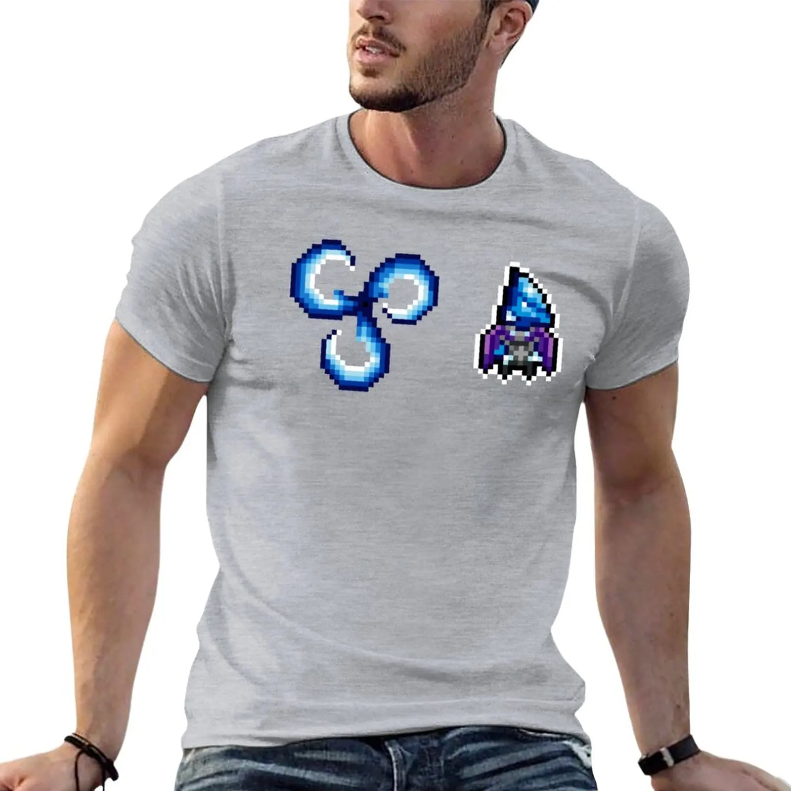 New Ghosts of Creuss Faction Symbol + Faction Character Pixel Art T-Shirt Tee shirt anime clothes mens vintage t shirts