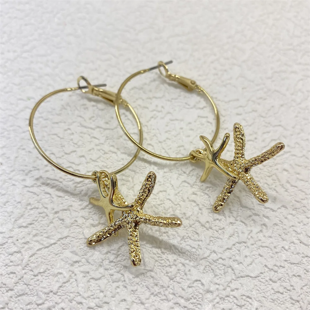 

Hight Quality Gold Plated Classic Womens starfish Earrings Never fade Designer Luxury 18K Ear stud Vintage Hoop earring SPE3207