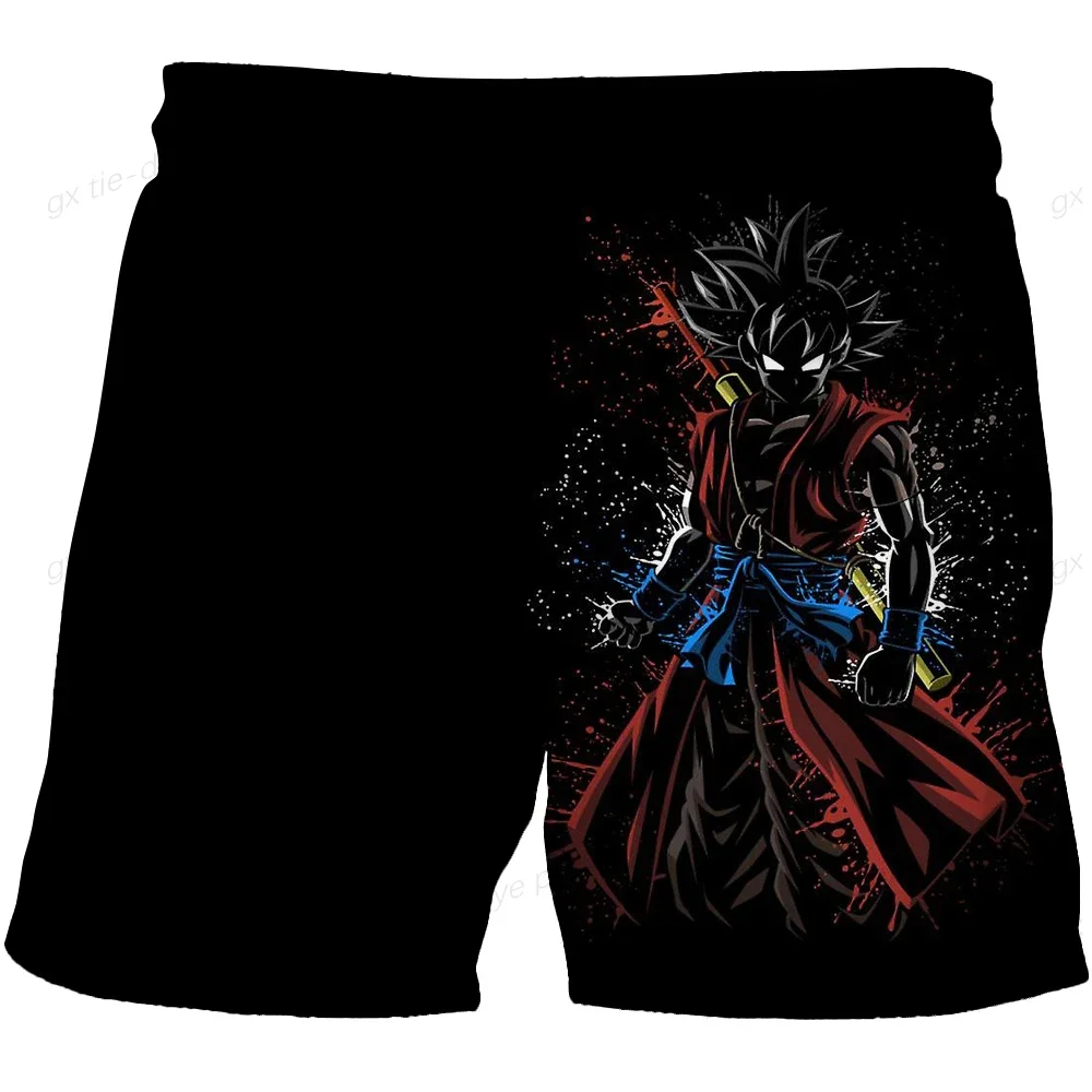 2024 Shorts Cartoon Boy\'s Clothes Goku Z Boys Muscle Shorts with Shorts Super Saiyan Fashion Shirt Man Gym Goku Vegeta