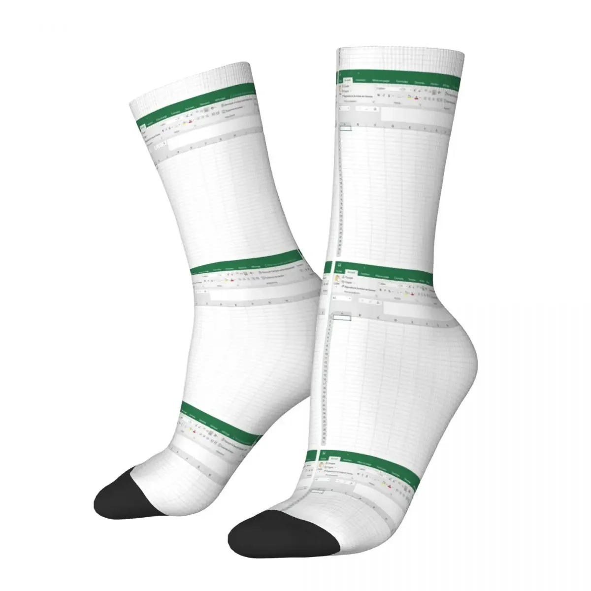 Excel Spreadsheet Socks Harajuku Sweat Absorbing Stockings All Season Long Socks Accessories for Man's Woman's Gifts