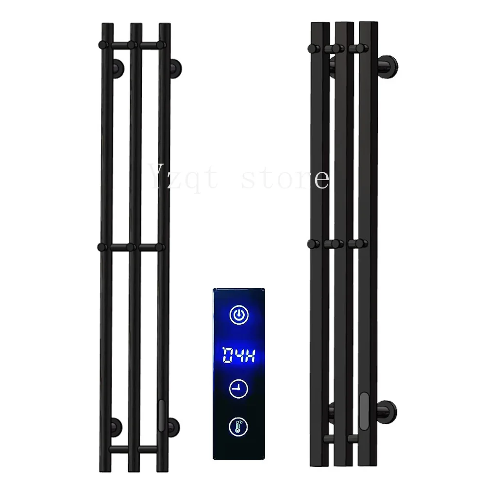 Electric towel rack Bathroom Smart carbon fiber heated towel bar with hook Stainless steel vertical regular constant temperature