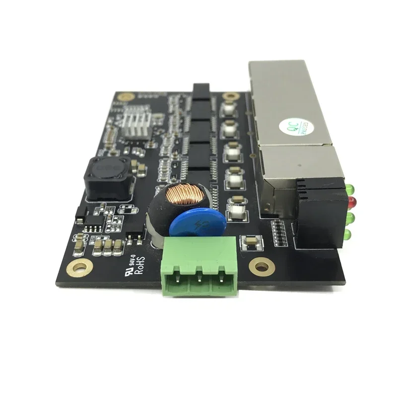 5 poorten industriële Ethernet-switchmodule Onbeheerd 100/1000 mbps PCBA-bord OEM Auto-sensing-poorten PCBA-bord OEM-moederbord