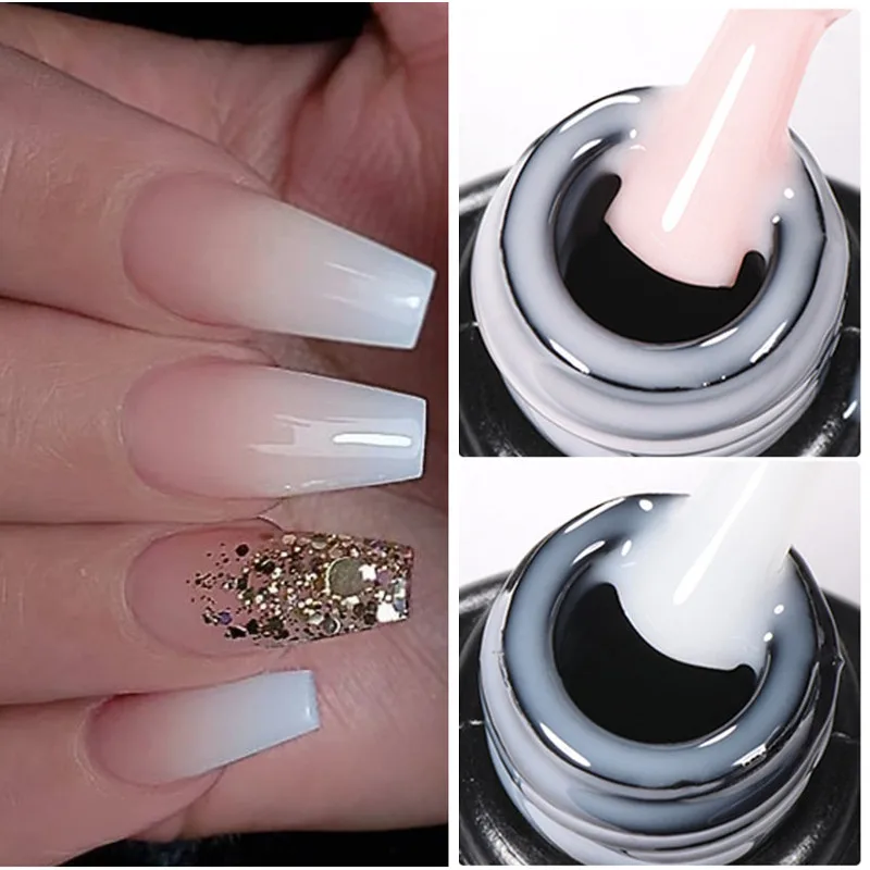 7ml Quick Extension Gel Nail Polish Milky White Nude Construct Hard Gel Semi Permanent Acrylic Extension Nail Art Hybrid Varnish