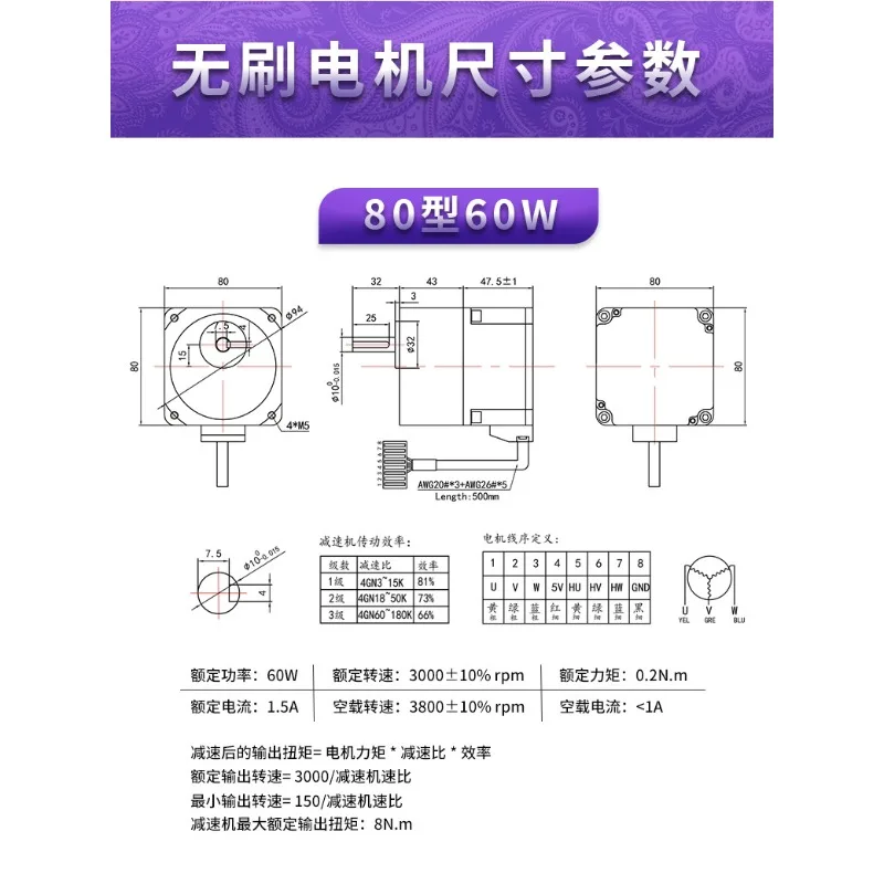 For DC brushless motor constant torque anti-interference, speed regulation AC motor