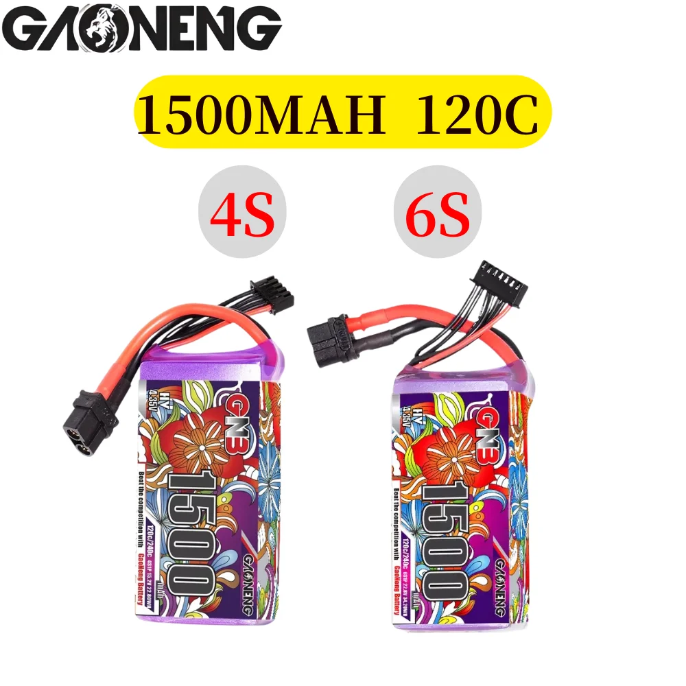 Lihv-ドローン用バッテリー,充電式リチウム電池GAONENG-GNB,1500mah,120c,4s,15.2v,6s,22.8v,xt60プラグ,軽量,新しいモデル,rc fpv用の高cレート