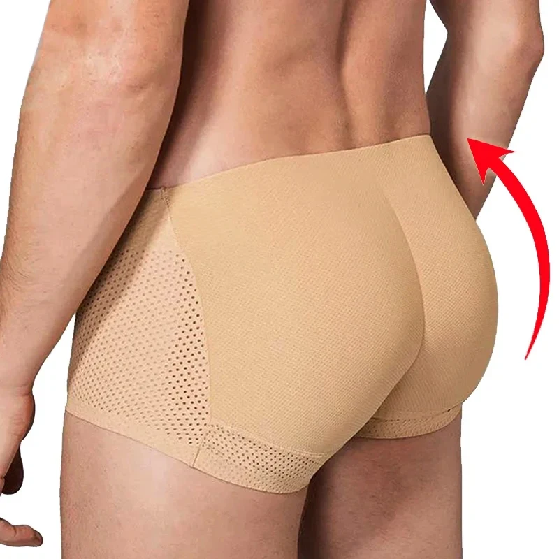 Men Sexy Butt Lifter Enlarge Push Up Underpants Breathable Men\'s Padded Boxer Underwear Butt-Enhancing Trunk Shorts Male Panties