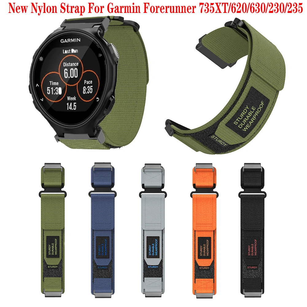 New Sports Nylon Loop Strap For Garmin Forerunner 735XT 735 230 235 620 630 Smart Watch Wristband Sport Bracelet Band Correa