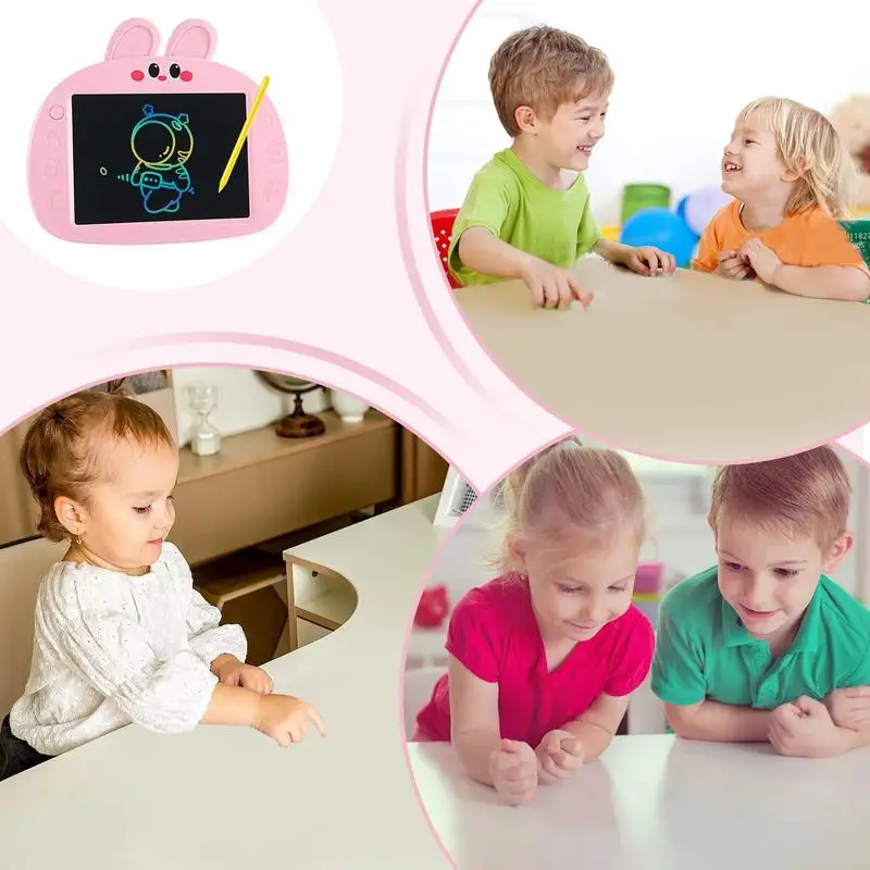 Kids Doodle Board Cute Rabbit Shape Electronic Writing Pad Road Trip Accessories LCD Doodle Board Tablet Toy For Learning And