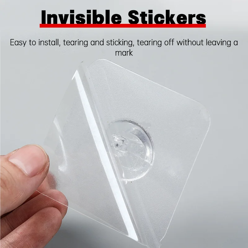 5-100pcs Transparent Self Adhesive Hook No Trace Sticky Hook Wall Storage Rack Heavy Duty Rack Kitchen Bathroom Organizer Holder