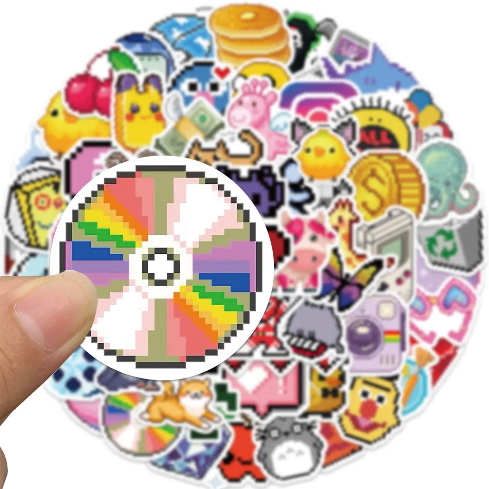 10/30/65PCS INS Style Cute Pixel Cartoon adesivi estetici Laptop Phone Scrapbook Notebook bagaglio fai da te Graffiti Sticker giocattolo per bambini