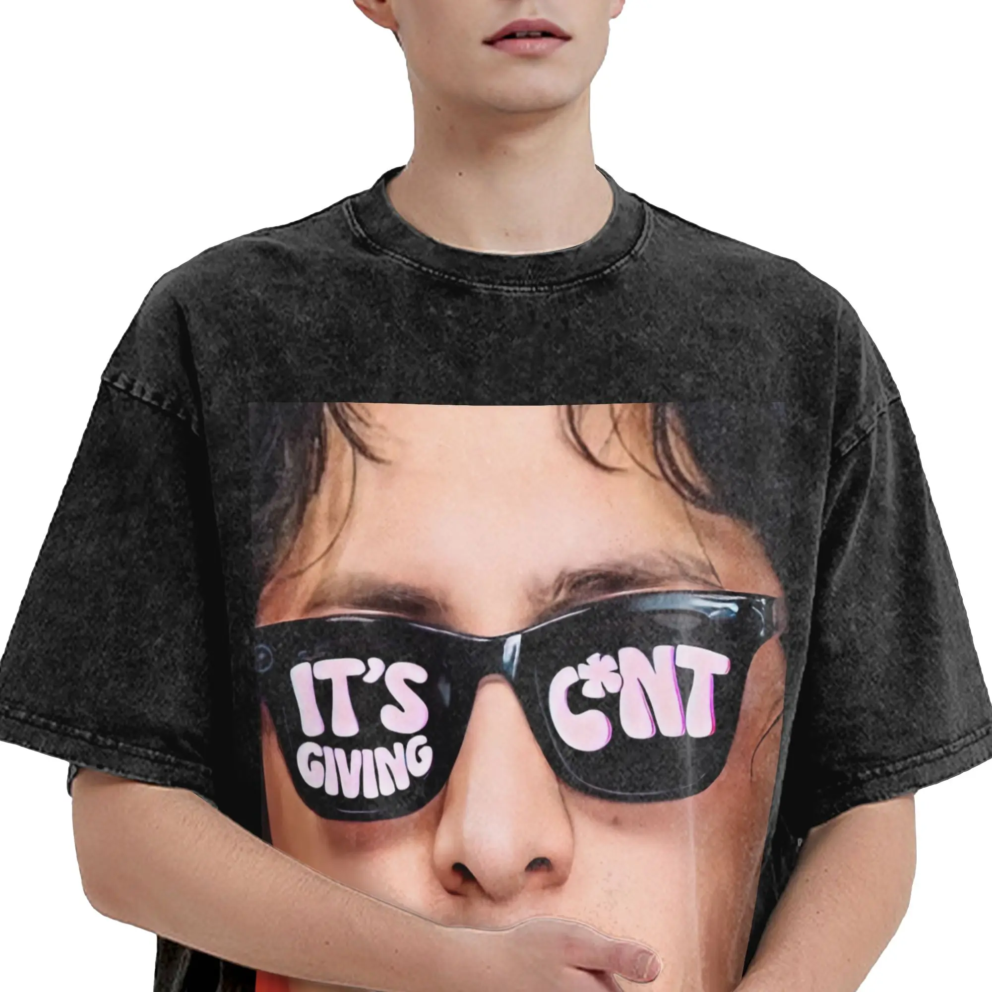 Hudson Williams Inspired Y2K Style Washed T Shirts Streetwear T-Shirt  Tees Tops for Men Women Cotton Oversize Graphic Printed