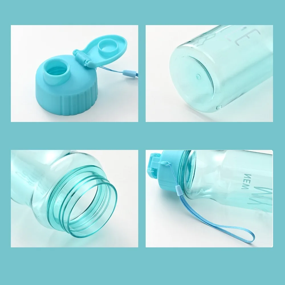 550ML Transparent Water Bottle Food Grade Portable Fitness Sports Water Bottle Tritan Material with Lanyard Outdoor Supplies image 6