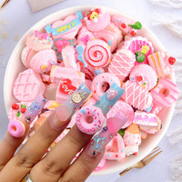 20pcs Pink Donut Cartoon Nail Art Charms Kawaii Candy/Baking Desserts Model Mixed Resin Nail Decoration DIY Crafts Manicure Part