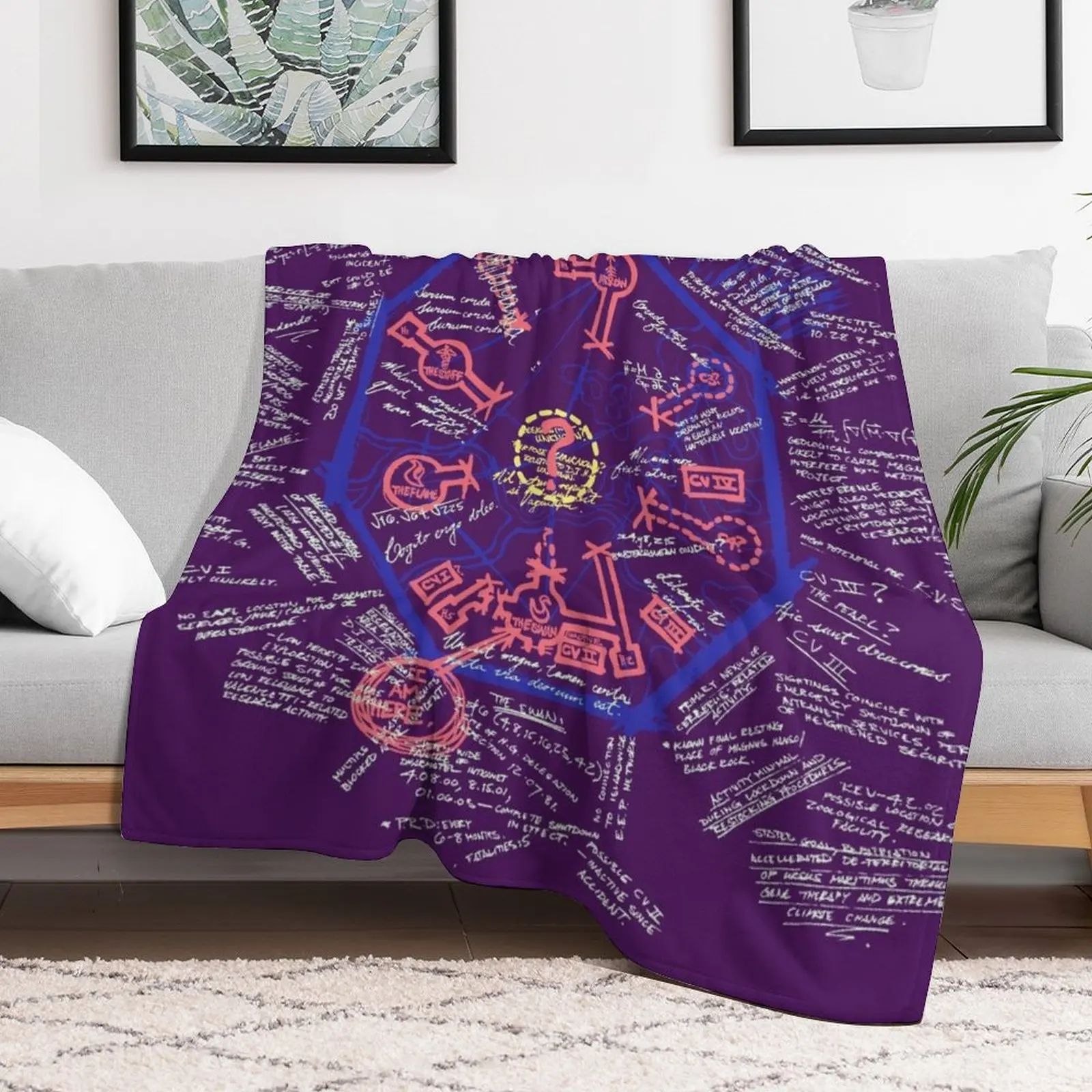 Swan Station Blast Door Map (LOST) Throw Blanket