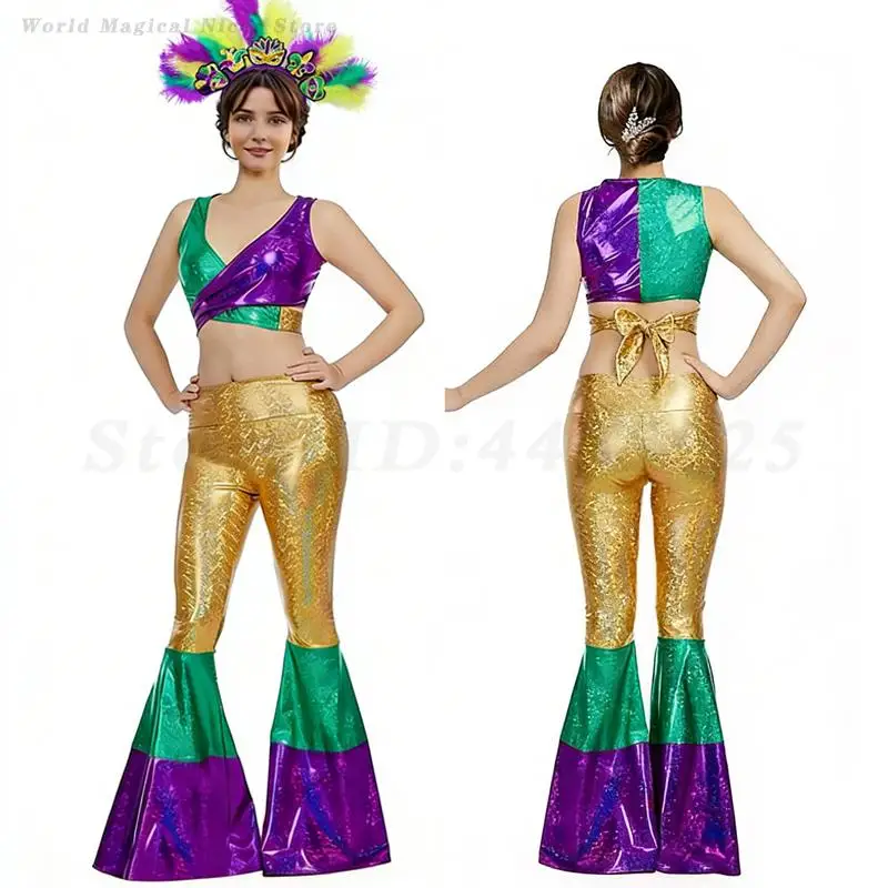 

Карнавальный танцевальный костюм для вечеринки, ретро наряд для дискотеки, яркая одежда для выступлений, костюмы для ролевых игр на Хэллоуин, танцевальная одежда в стиле хип-хоп
