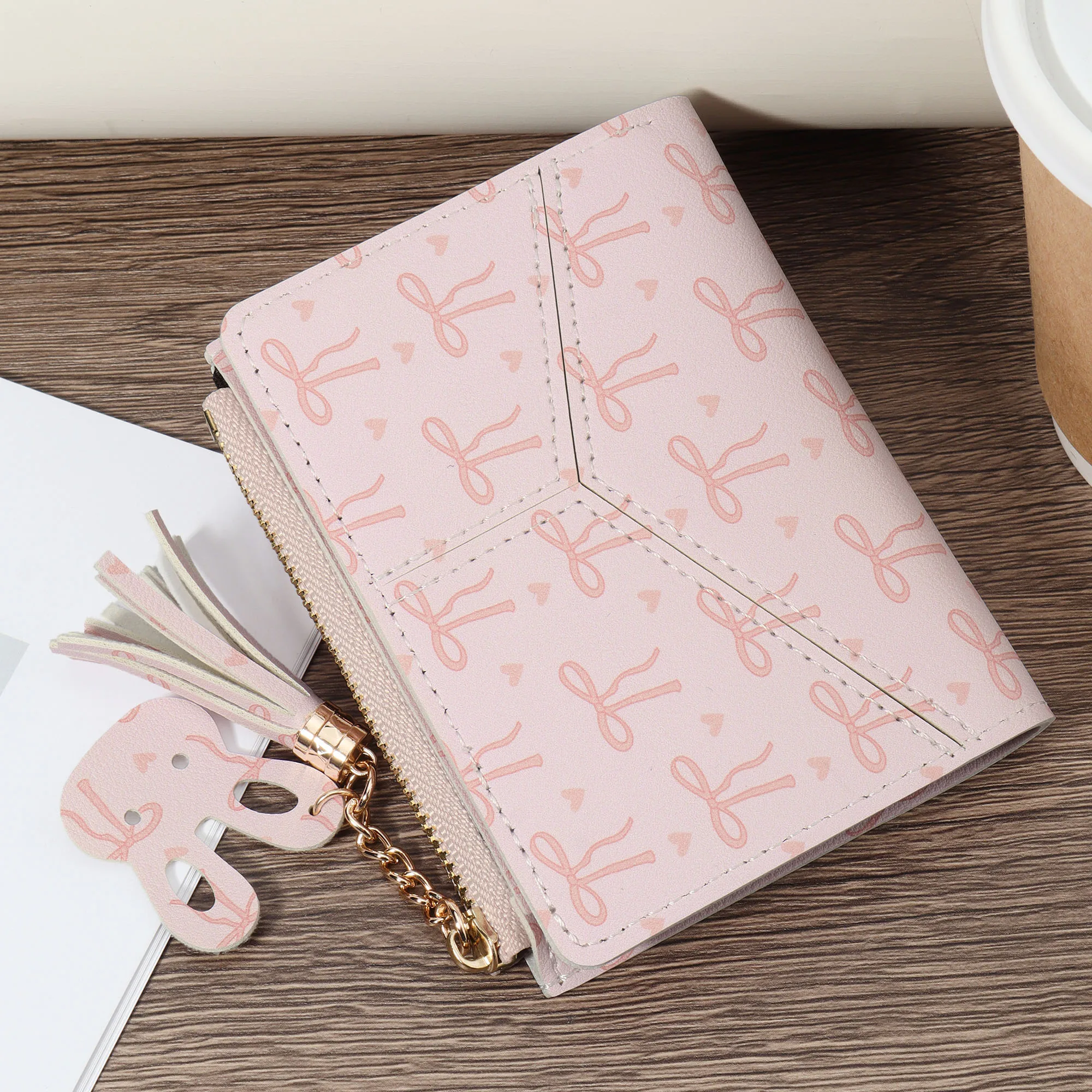 Multifunktionale kurze hochwertige Kreditkarten-Aufbewahrungstasche für Damen, einfacher und lässiger multifunktionaler Kartenhalter, dekorative Mu