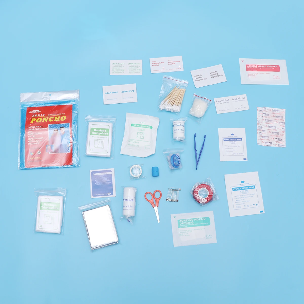 مجموعة واحدة من أدوات الطوارئ الوظيفية لحاوية الإسعافات الأولية، مادة مقاومة للماء، مقصورات متعددة لتخزين سهولة الحمل