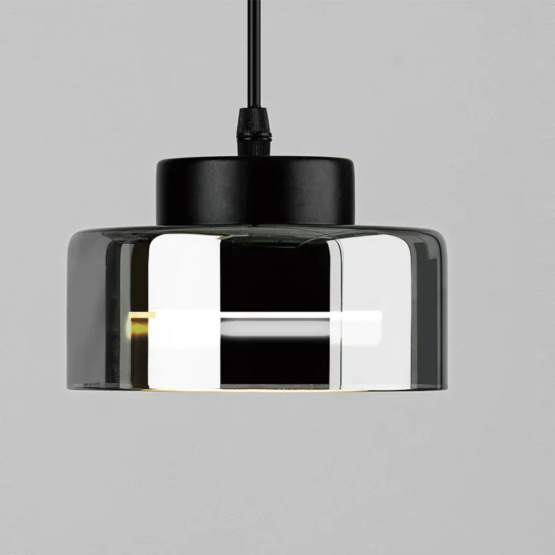 

Nordic Lustre LED Glass Pendant Light for Dining Room Restaurant Kitchen Decor Hanging Chandelier Lamp Smoky Gray Bedside Light
