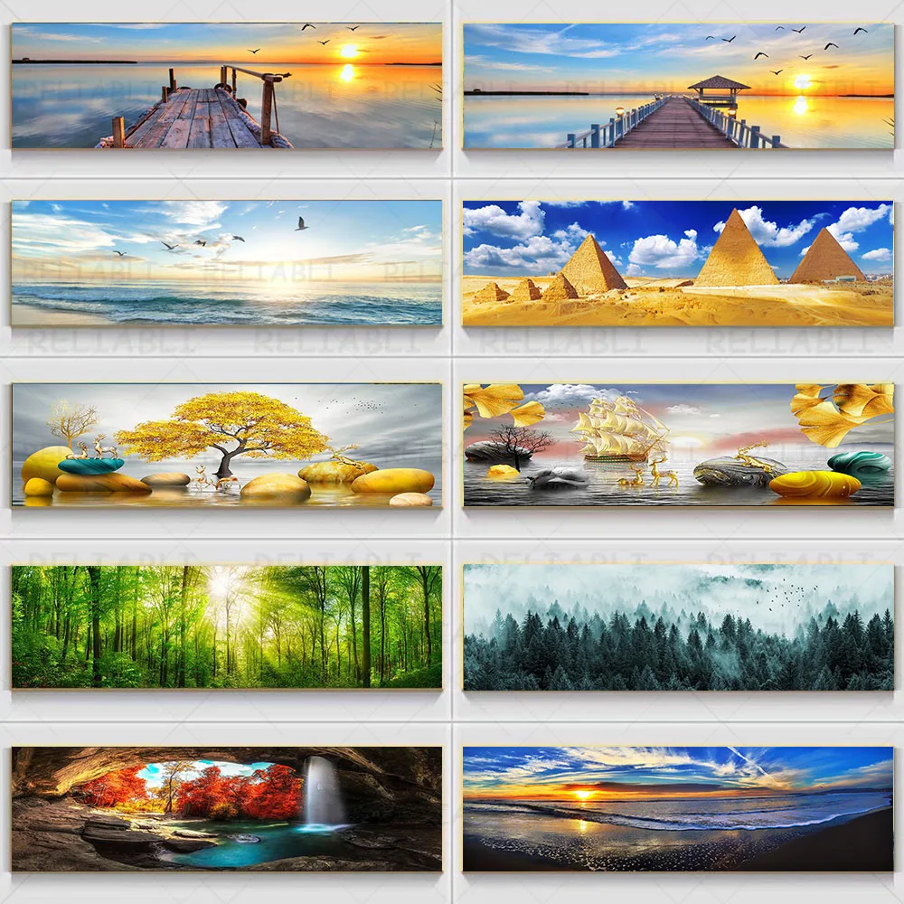 

Natural Sea Beach Flying Birds Landscape Posters and Prints Canvas Painting Wall Art Picture Living Room Home Decor No Frame