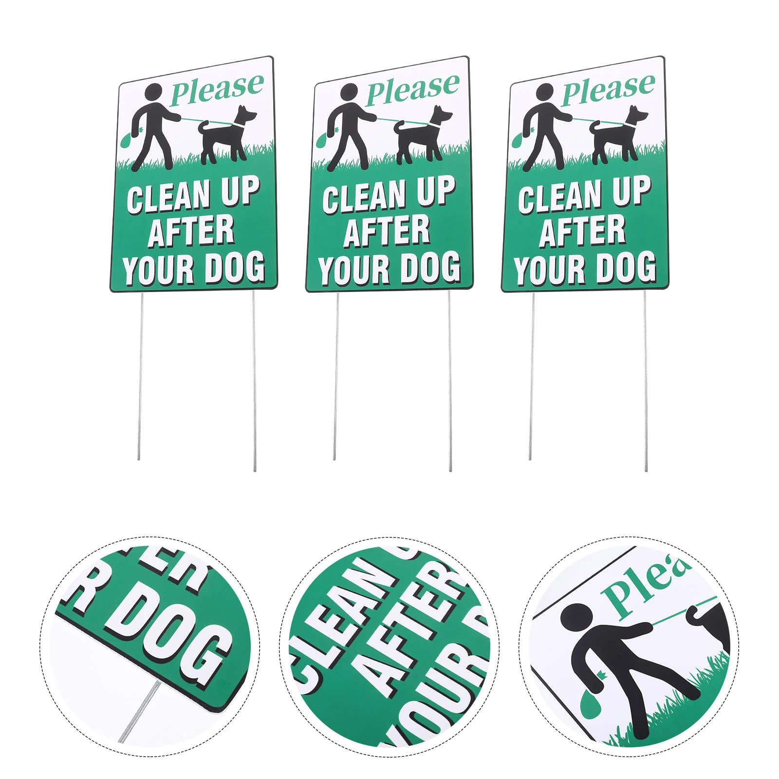 3 Pcs Dog Paw Wipes Lawn Warning Signs Please Pick up Your Poop Wet Keeping Neighbors Dogs Out of Yard Green No Pooping