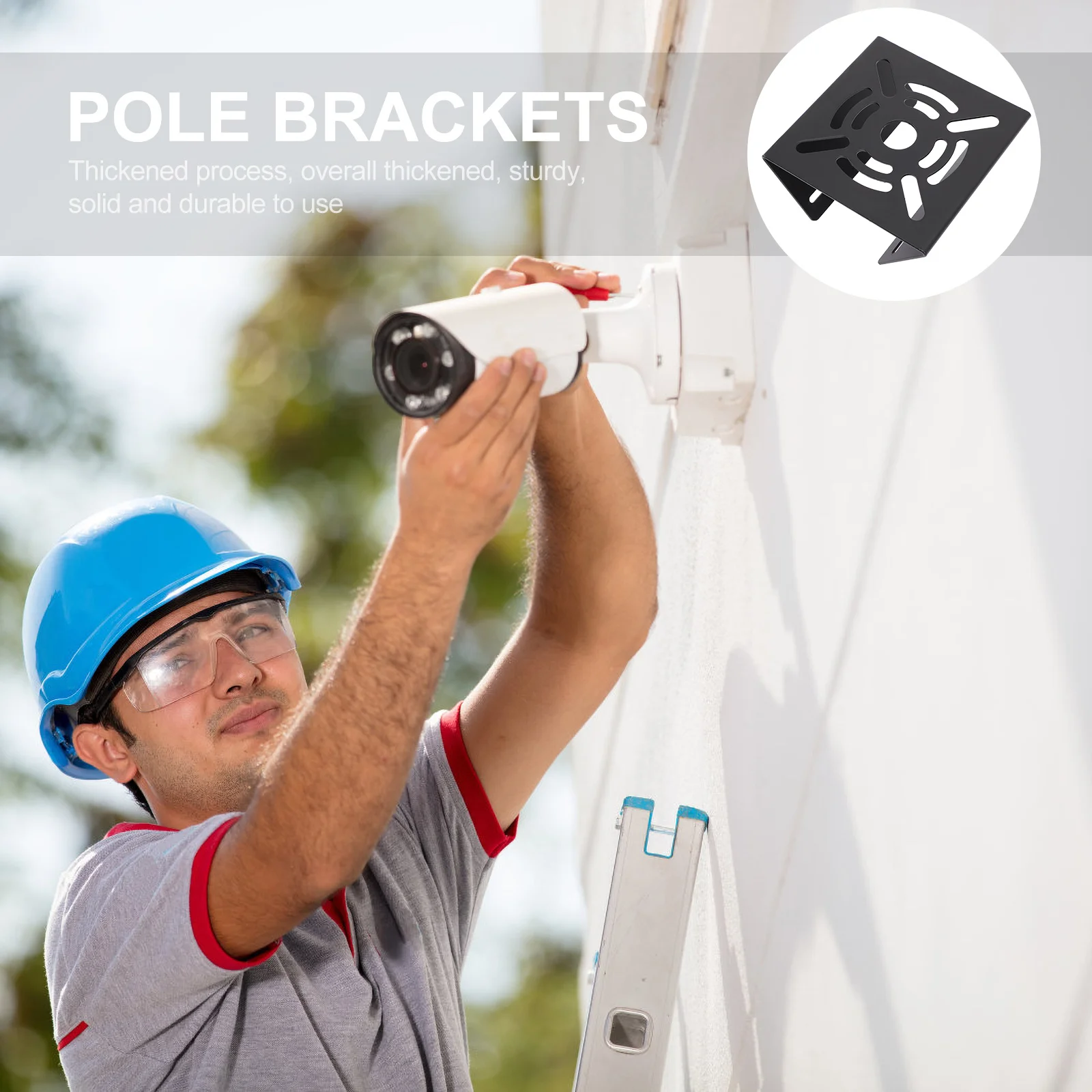 

1Set Camera Mount Security Camera Pole Clamp Adapter Thickened Steel Pole Mount Bracket Universal Mounting Accessories Corrosion