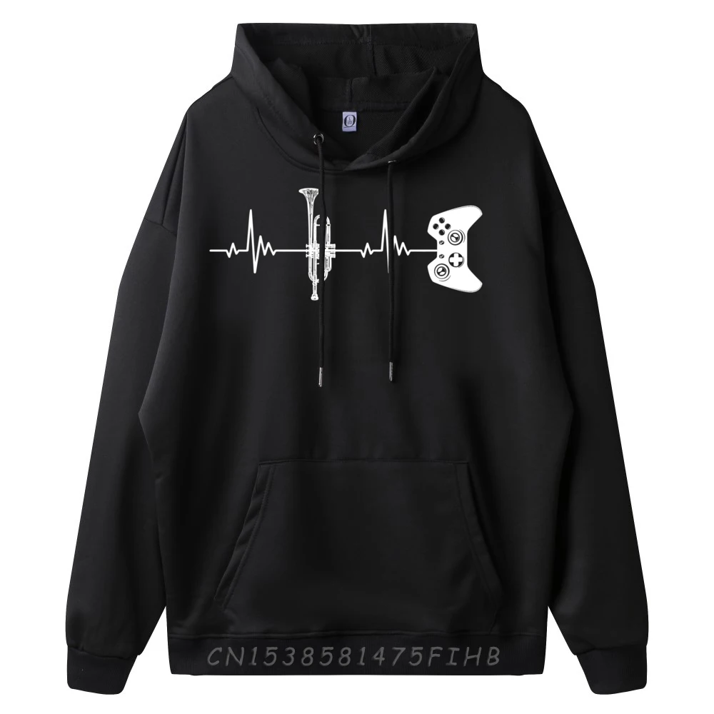 Trombone Gamer Heartbeat Mens Designer Hoodie Male High Quality Vintage Style Christmas Sweater