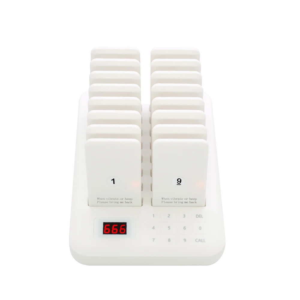 Fast Shipping 433MHz Wireless Restaurant Paging System 16pcs Vibrating Coaster Guest Pagers Service Call Buzzer System for Cafe