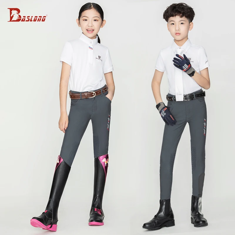 Baslong Equestrian Sports Pants Adult Professional Riding Pants Kidsren's Silicone Breeches Equestrian Clothing Non-Slip Breathable Elastic Knight Equipment Harness