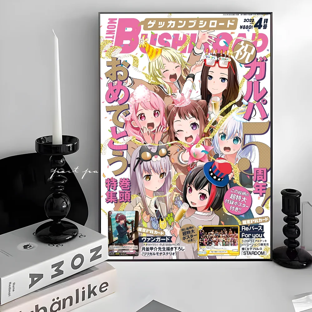 BanG Dream! Anime Poster Anime Posters Sticky Whitepaper Sticker DIY Room Bar Cafe Kawaii Room Decor