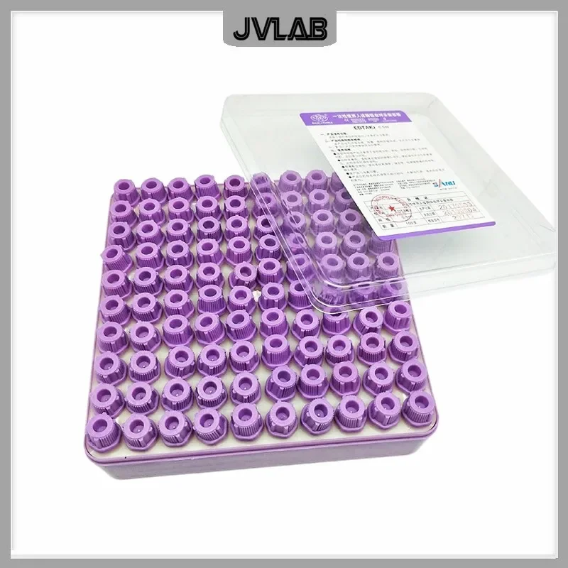 Sterile Micro Blood Collection Tube With EDTAK2 Purple Cap Disposable Anticoagulation Tube For Child 0.5ml 100 / PK