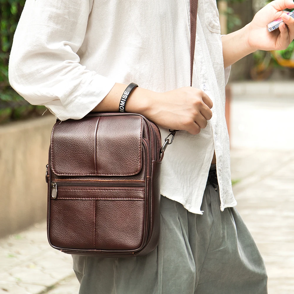MVA Retro Men\'s Bag Genuine Leather Man Bags For Man Messenger Crossbody Shoulder Bag Husband Men Shoulder Strap Handbag 6037
