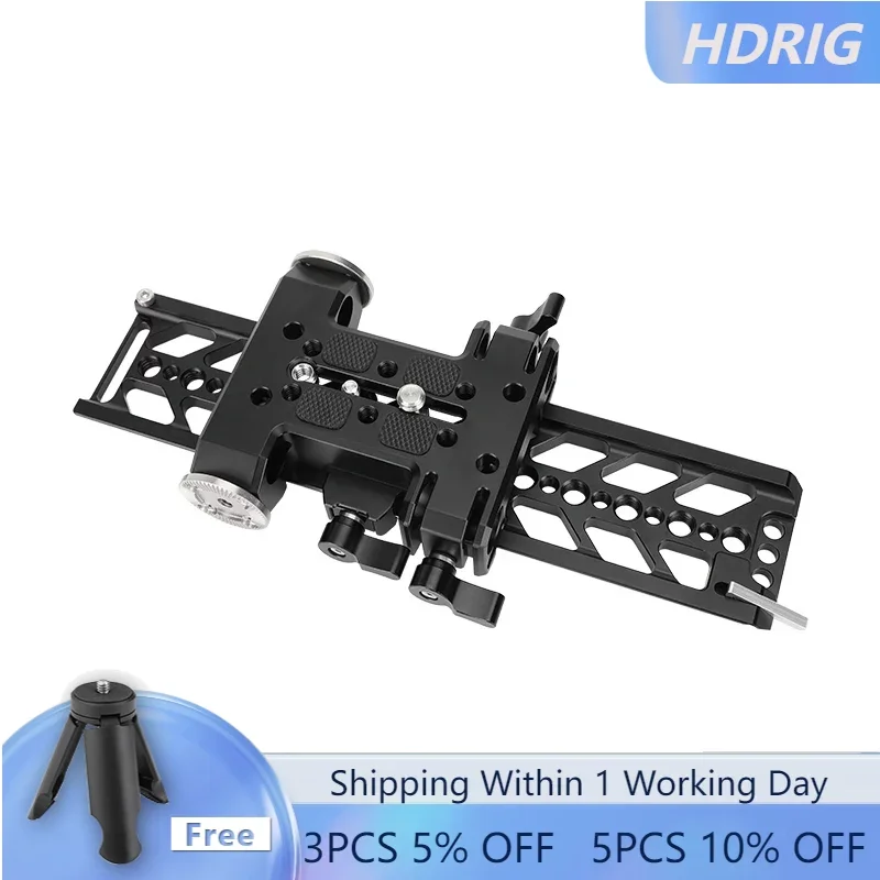 

HDRIG 10inch Dovetail Plate and QR Baseplate with Double Rod Adapter With 5mm Rod Ports for Camera Accessories