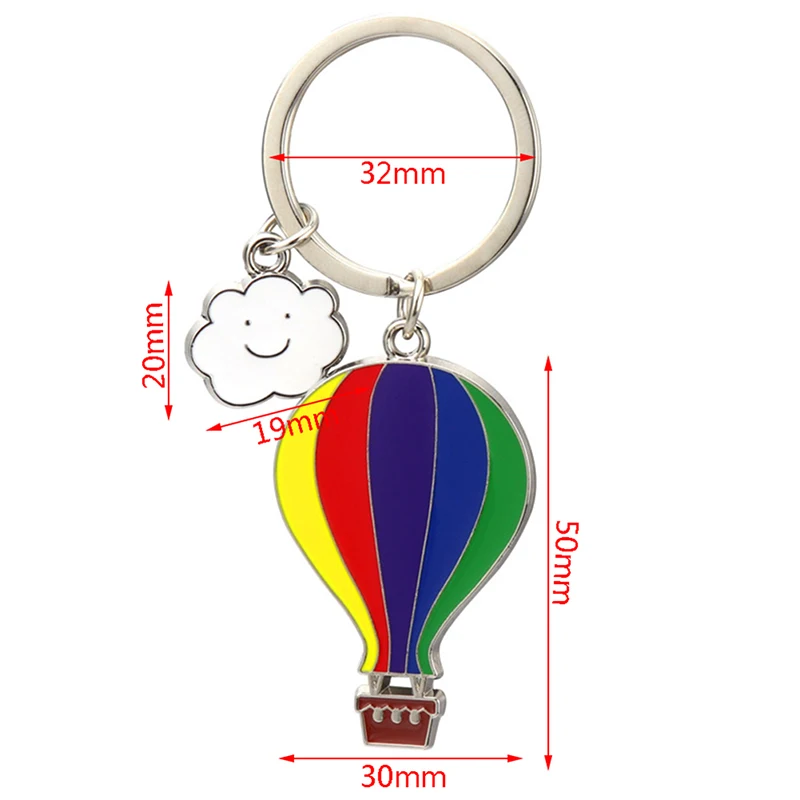 Hot air balloon Keychain Key Ring For Women Men Handbag Accessories DIY Handmade Jewelry Gifts