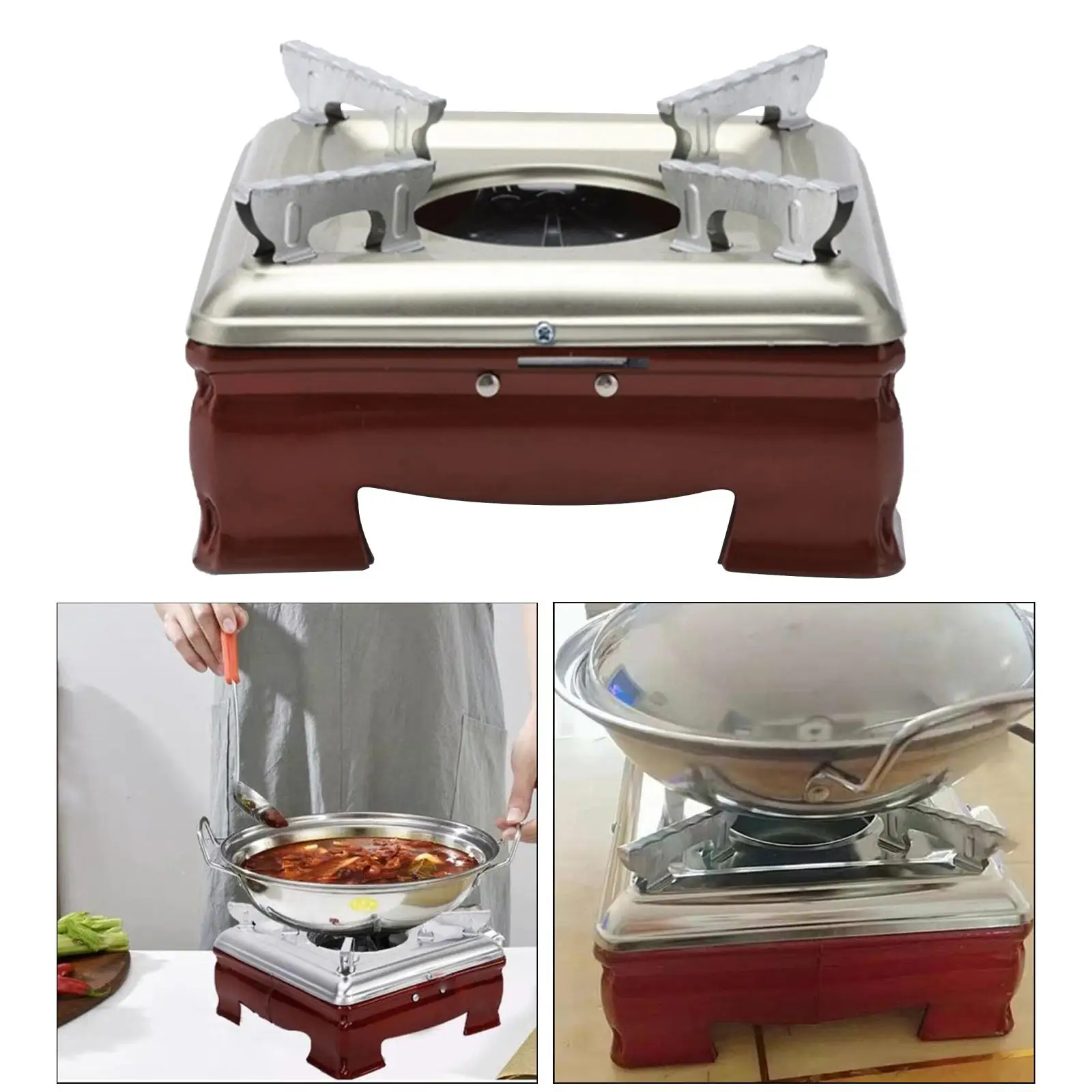 Alcohol Stove Burner Kitchen Equipment Stainless Steel Windproof Camping Stove Equipment for Backpacking