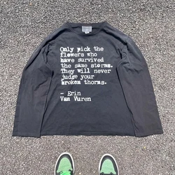 2000s Hip Hop Vintage Casual Letter Print Y2k Long Sleeve O-Neck Streetwear Harajuku Gothic Tee Crop Top Men Clothes ropa hombre