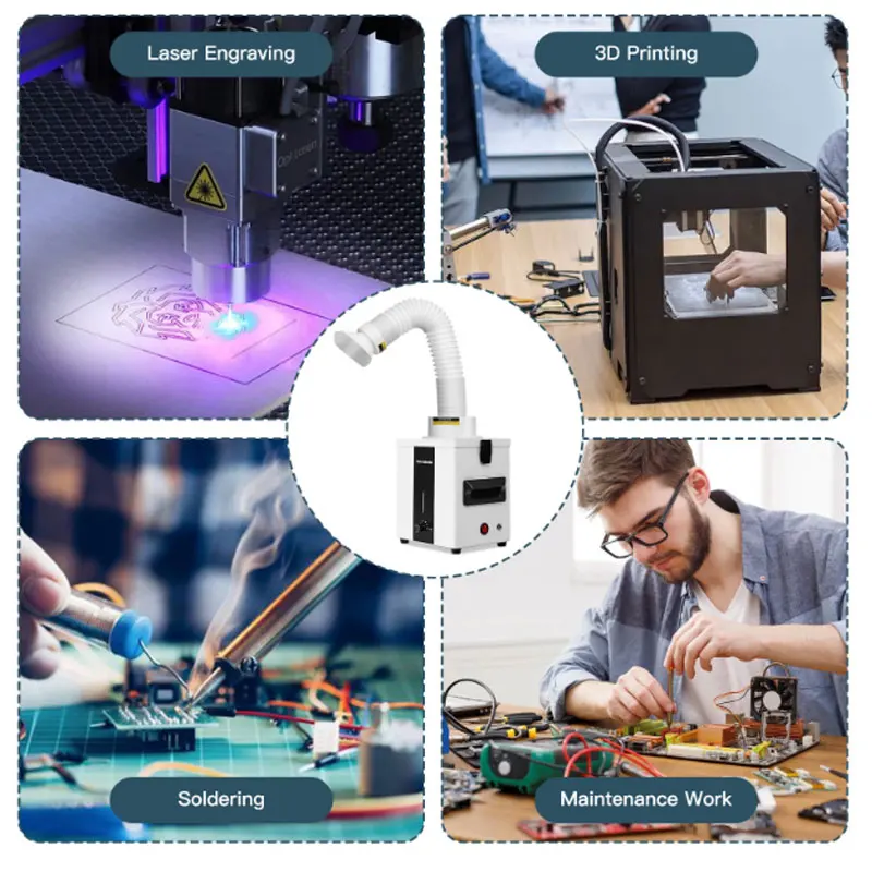 50w Laser Smoke Purifier Fume Extractor Smoke Solder Welding Absorber For Laser Engraving Machine CNC Machine Dust Extractor