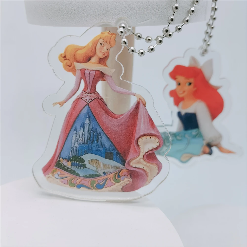 Sleeping Beauty Princess Acrylic Decoration Christmas Tree Cartoon Stone Craft Pendant Holiday Party Scene Decoration 6X4cm 1Pcs