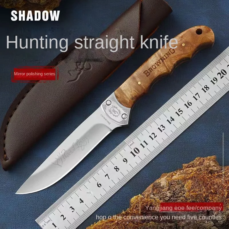 2024newHandmade Forging Mirror Light Handle Meat Dedicated Knife Figured Straight Knife Fruit Mutton Meat Sever Knife