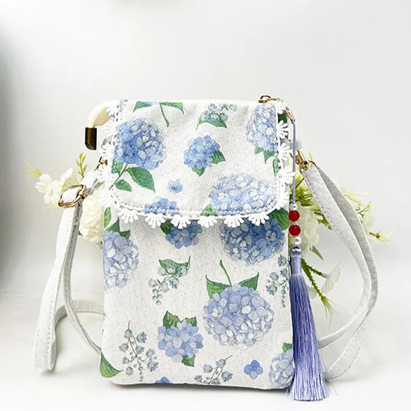 Mini BOLSA DE TELÉFONO con estampado de dibujos animados para mujer, tarjetero portátil, bolso de mensajero para mujer, moda urbana, verano fresco