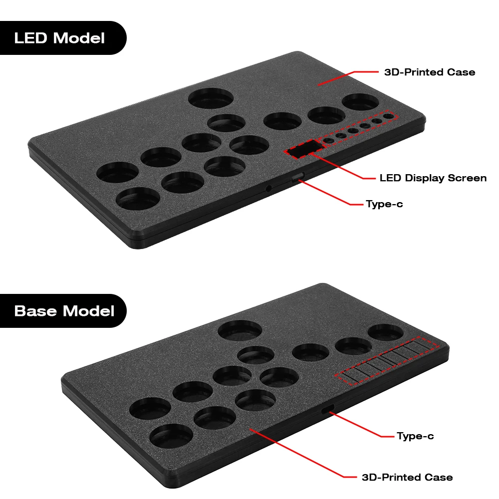 Flatbox-3D Impresso Mini Hitbox Controller Shell, Caso De Substituição, Botões para Flatbox Arcade Stick Joystick