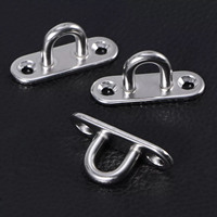 4pcs M5 Oblong Pad Eye Plate Stainless Steel Eye Plate Durable Metal Staple Ring Hook Ceiling Hook Hardware Home Improvement VC