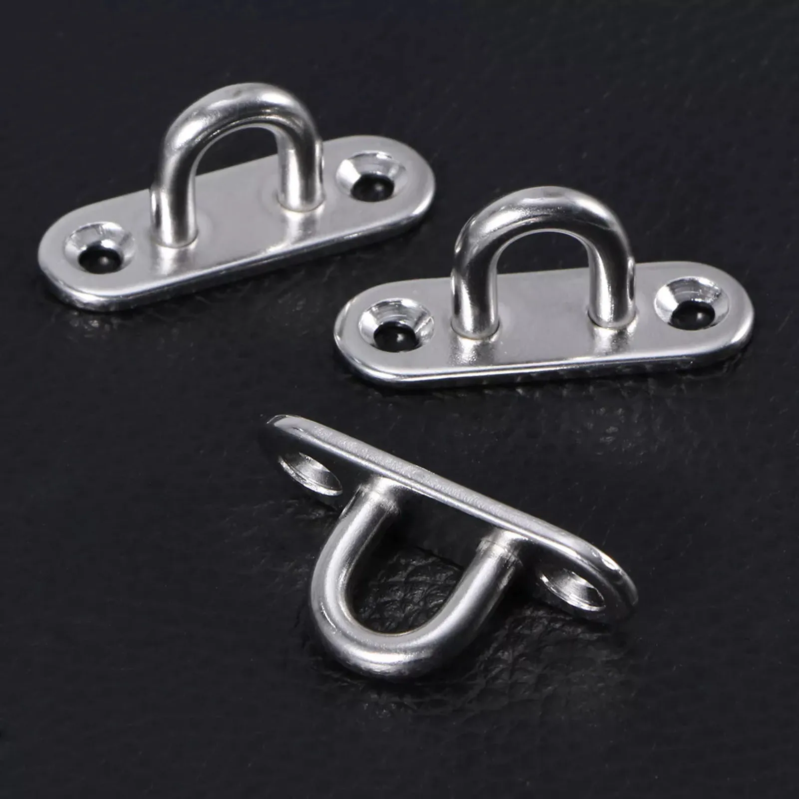 4pcs M5 Oblong Pad Eye Plate Stainless Steel Eye Plate Durable Metal Staple Ring Hook Ceiling Hook Hardware Home Improvement VC