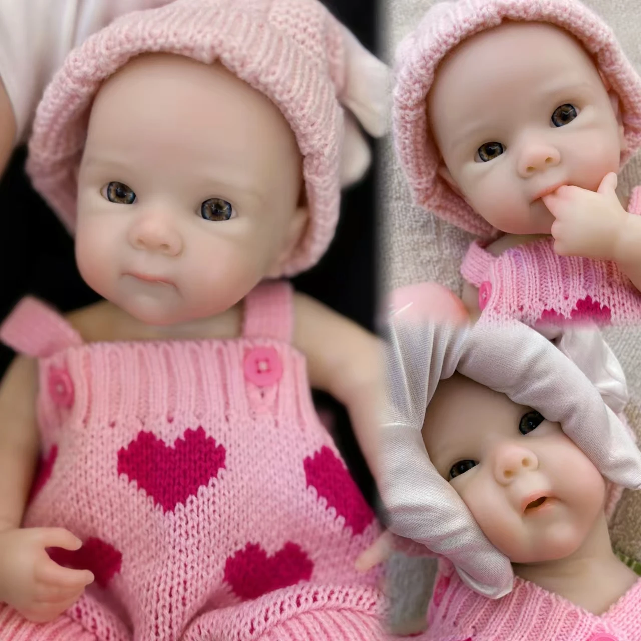 13Inch Can Open Mouth Lovely Bettie Full Body Silicone Reborn Girl Doll With Painted Bald Lifelike Realistic Baby Reborn Doll