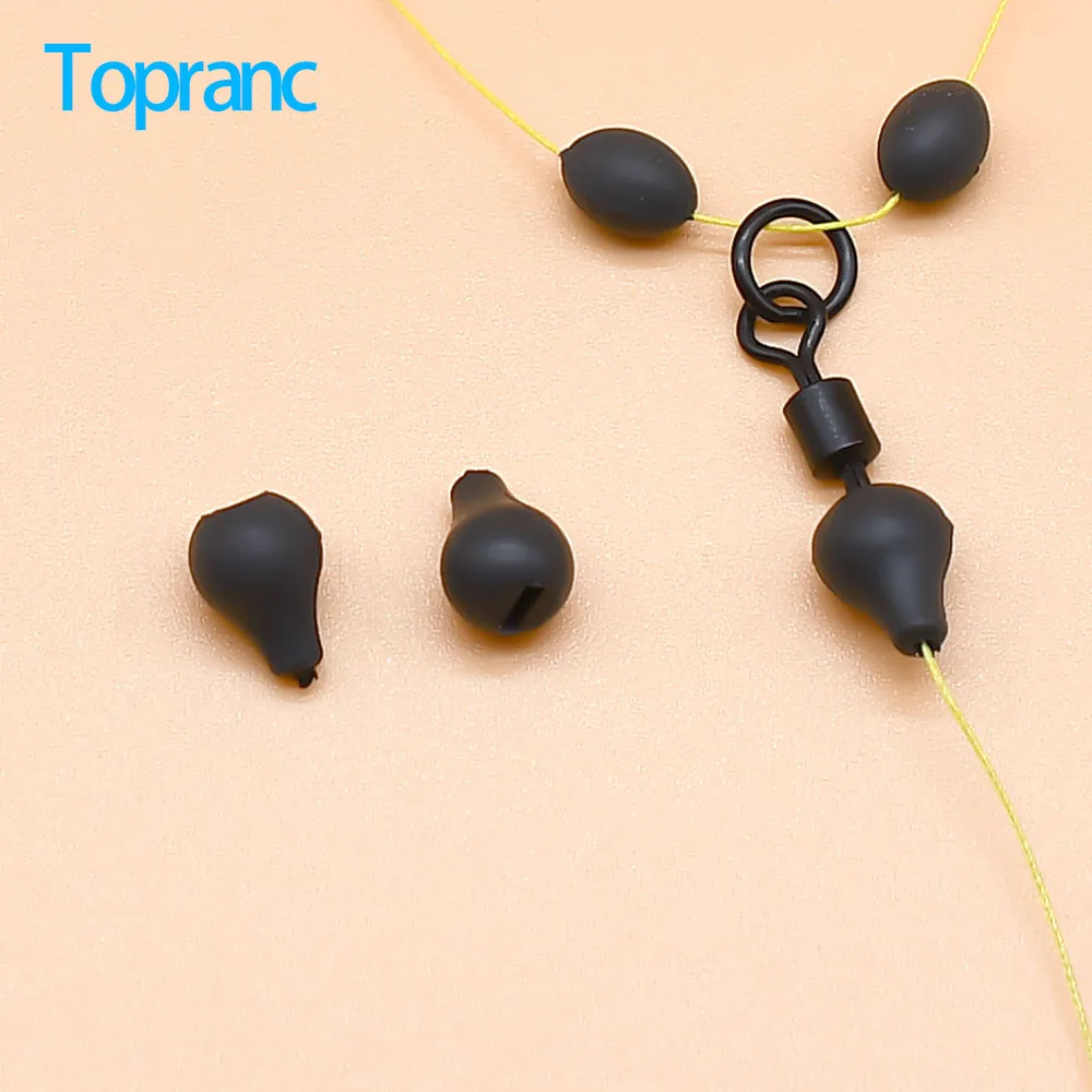 50Pcs Carp Fishing Pear Rubber Line Stop Buffer Beads Anti Slip Swivel Positioning Rig Beads For Chod Ronnie Rig Carp Fishing