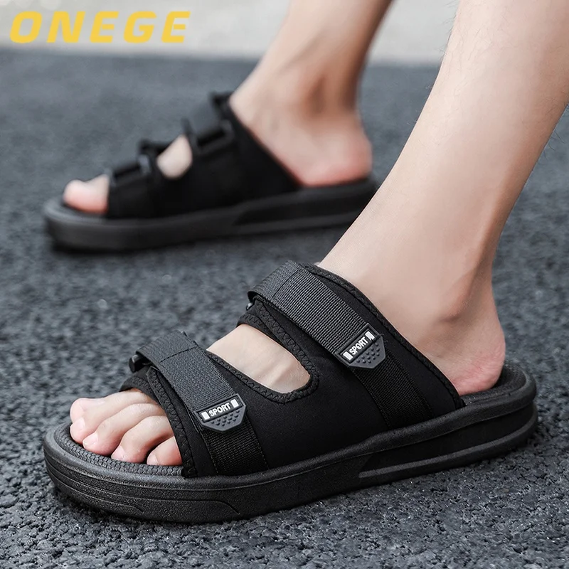 

Пара летних мужских повседневных сандалий, мужские износостойкие тапочки, универсальные и простые пляжные тапочки, мужские шлепанцы для занятий спортом на открытом воздухе.