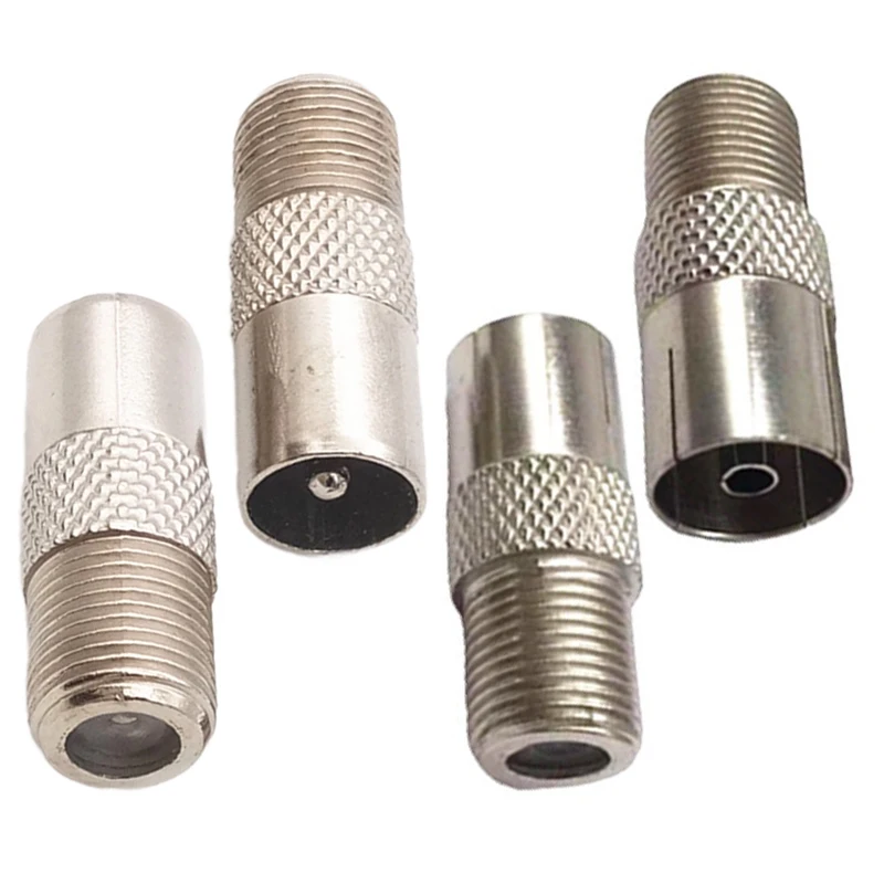 10PCS F Female to TV Male Coaxial Adapter Nickel Plated 75Ohm F Type RF Connector for Cable TV Antenna Set Top Box