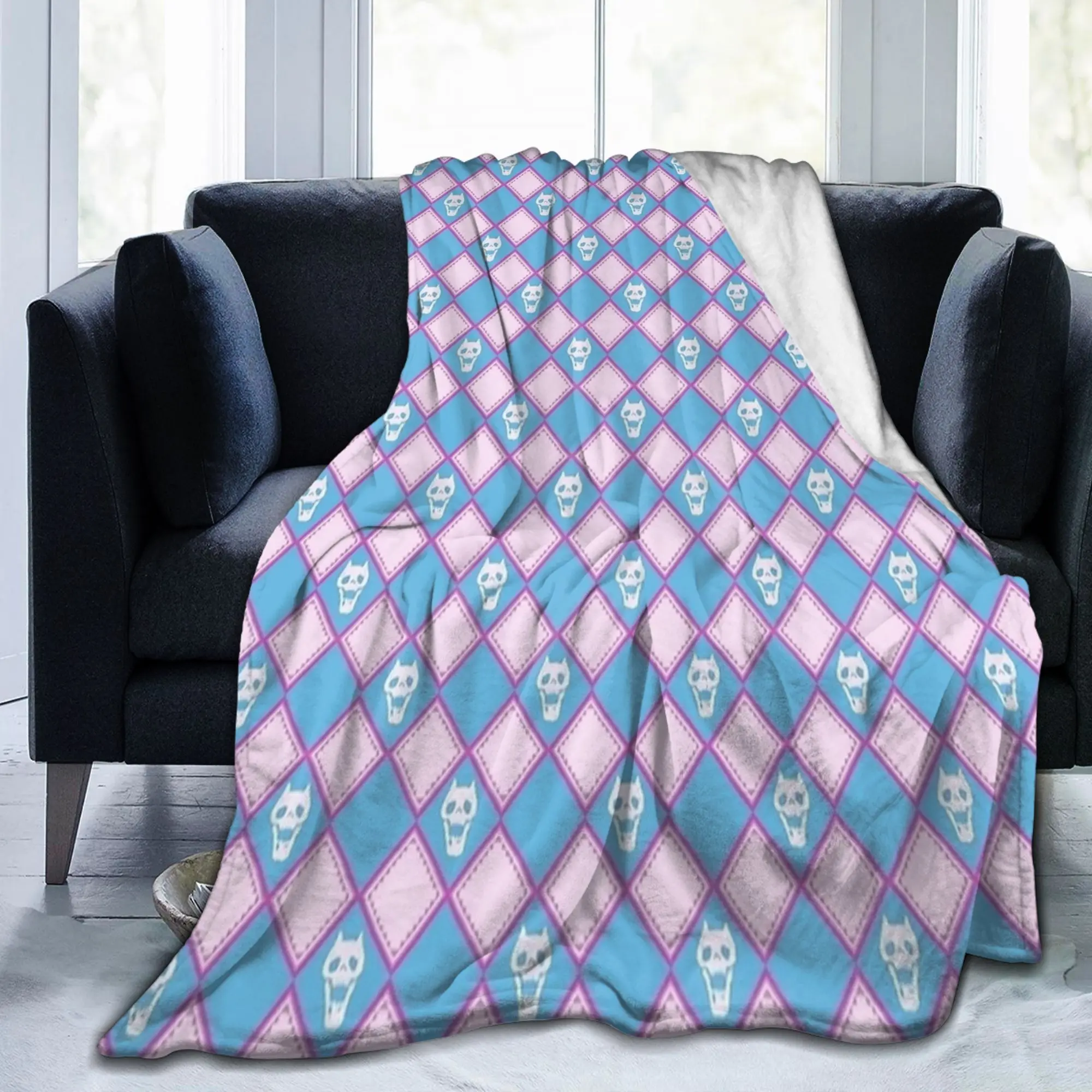 JOJOs Bizarre Adventure Blanket Cover Flannel  Japanese Anime  Lightweight Thin Throw Blanket for Airplane Travel Bedspread