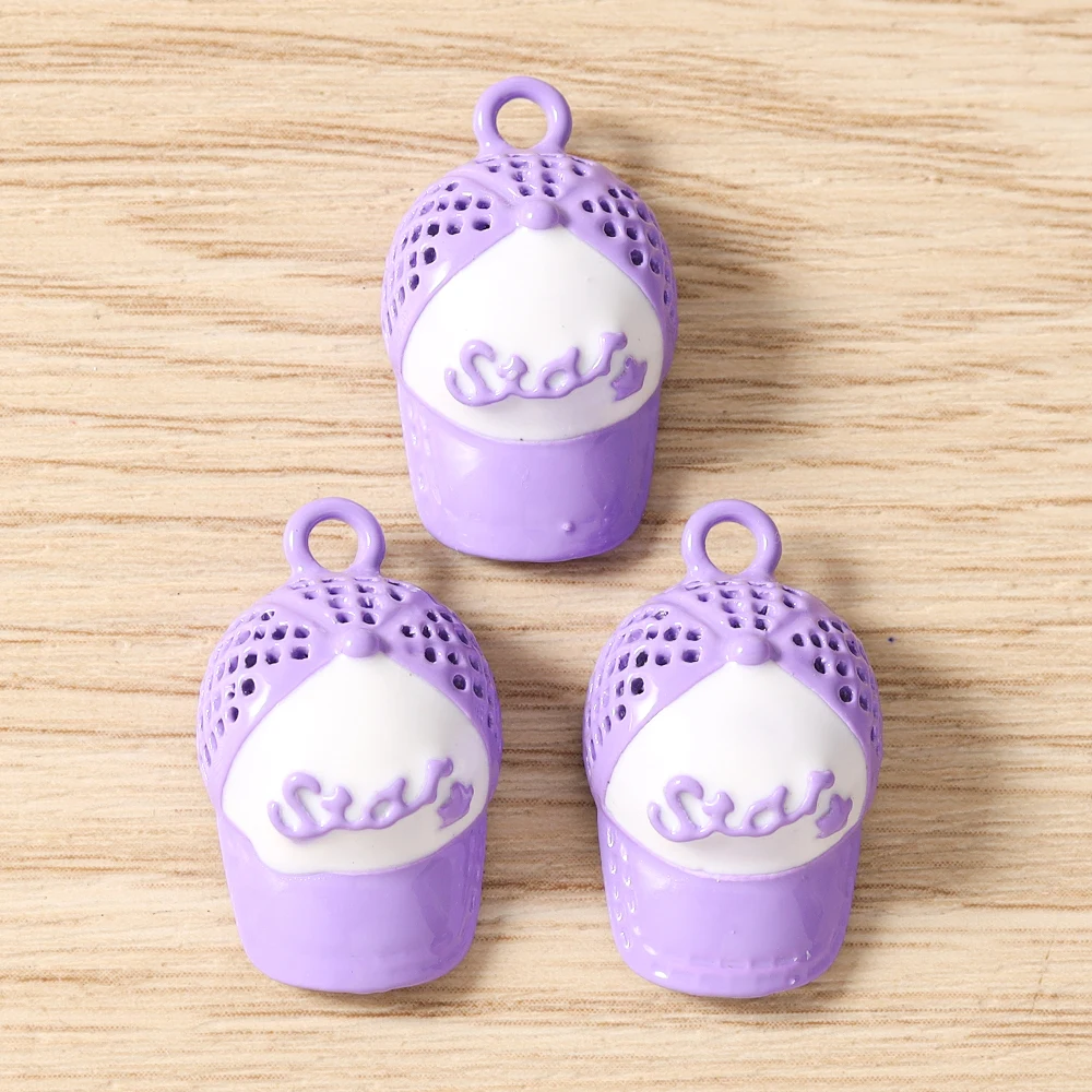 Tusember 5 Stück Niedliche Emaille Kawaii 3D Pantoffel- und Hutanhänger für Ohrringe, Halsketten, Armbänder, DIY-Schmuckherstellungszubehör – Detail 18