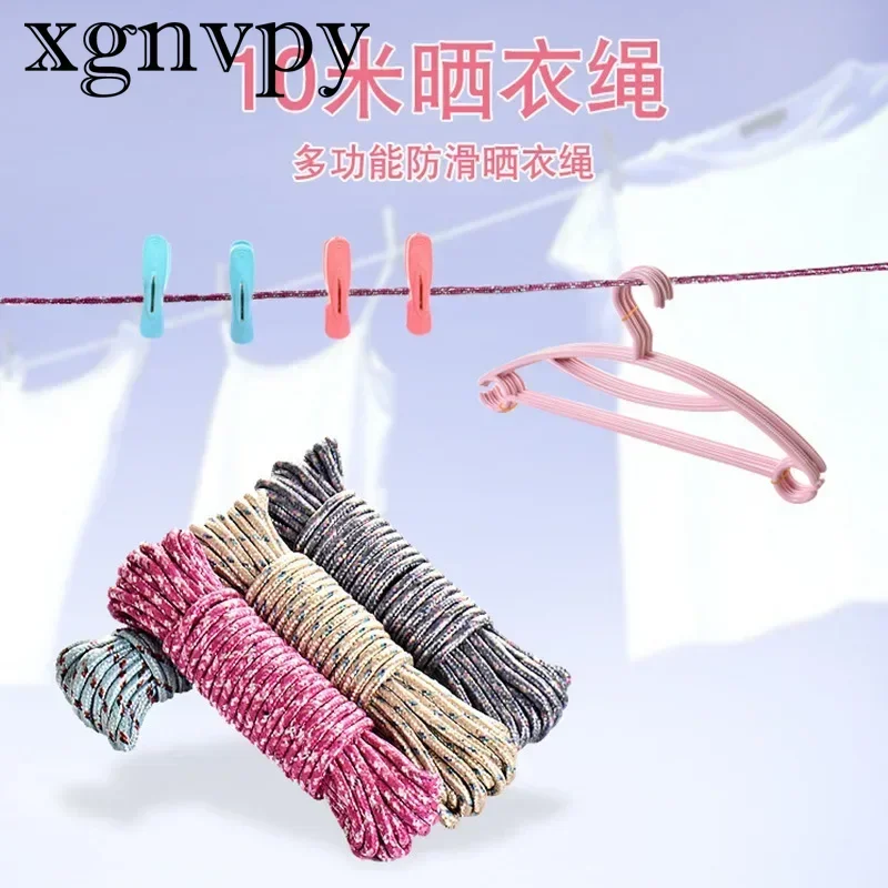 xgnvpy 10M Clothesline Drying Rope Outdoor Windproof Non-slip Thick Indoor Outdoor Non-drilling Cold Resistant Clothesline