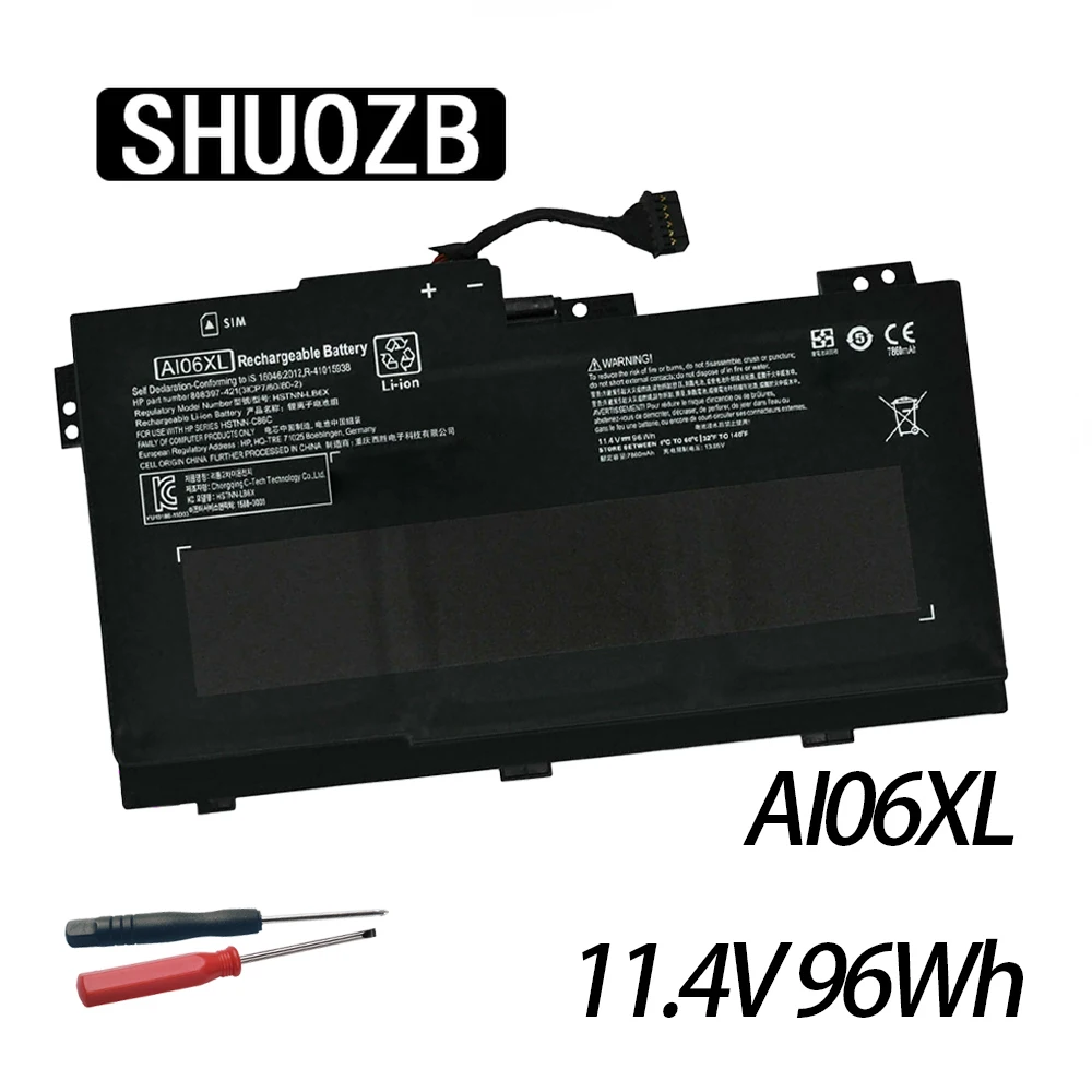 

SHUOZB 11.4V 96Wh AI06XL Laptop Battery For HP ZBook 17 G3 T7V62ET V1Q05UT X9T88UT T7V61ET 17 G3 Workstation Series AI06096XL